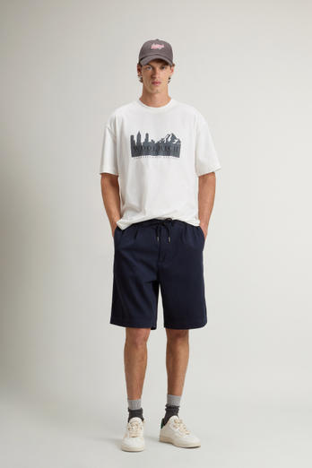 Stückgefärbte Milton Shorts aus einer Baumwoll-Leinen-Mischung Blau photo 1 | Woolrich