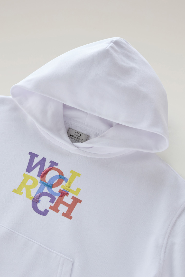 Sweat-shirt à capuche pour fille en pur coton Blanc photo 3 | Woolrich
