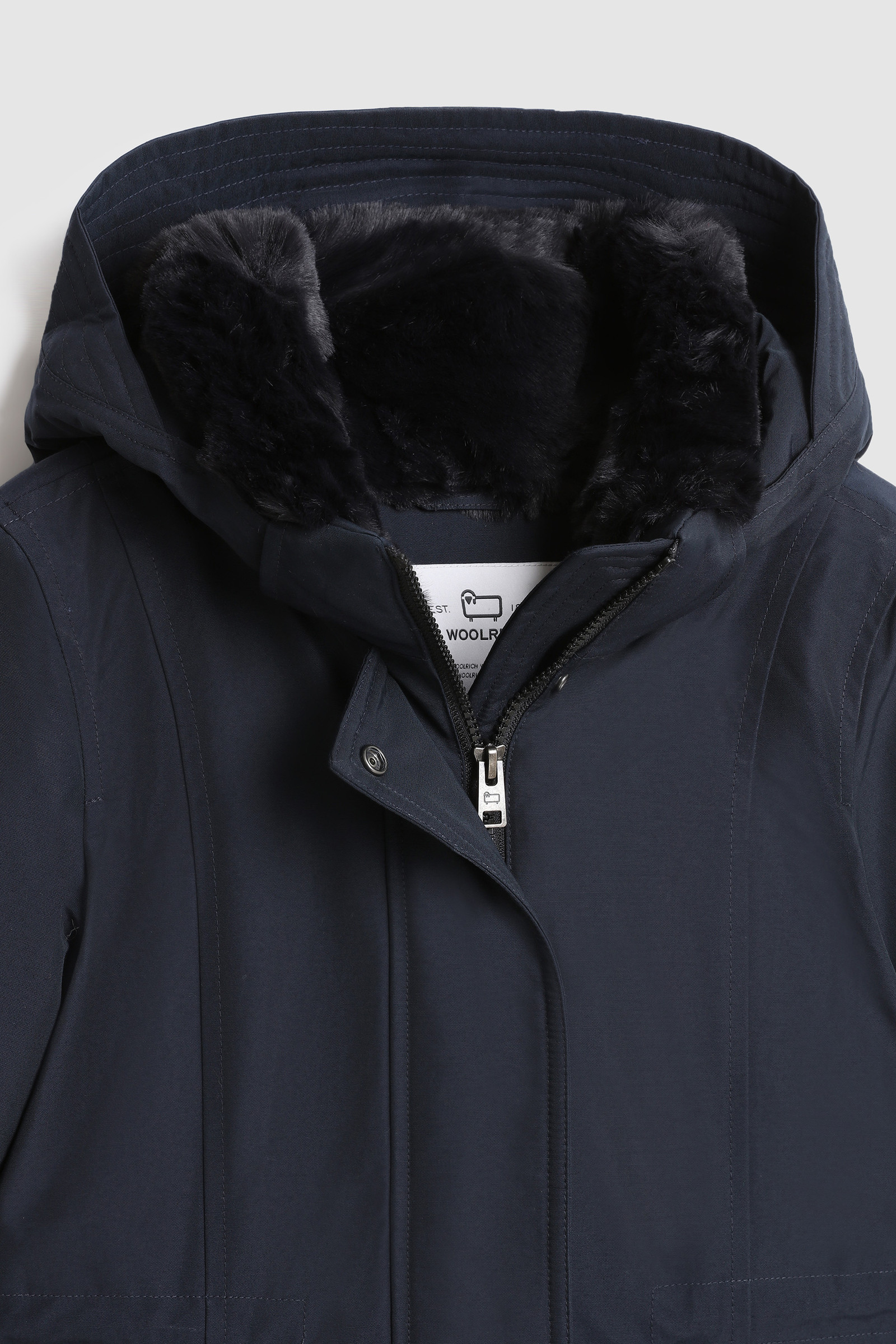 Lange Mahan Parka voor meisjes met imitatiebont