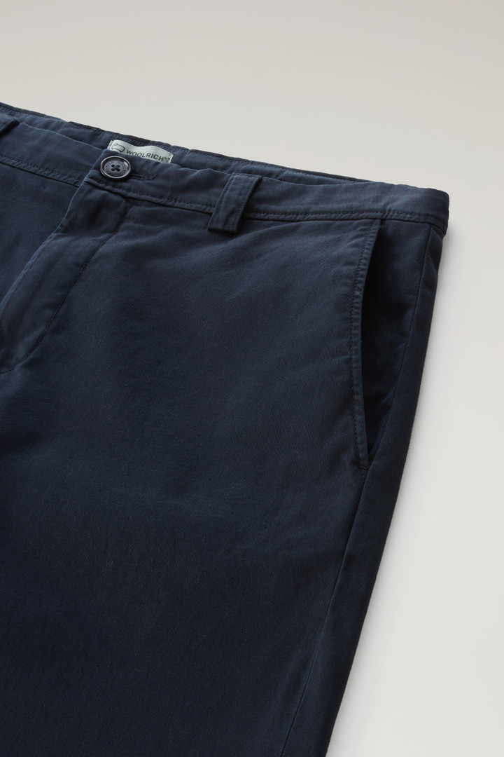 Garment-Dyed Chino Shorts in Stretch Cotton Blue photo 6 | Woolrich