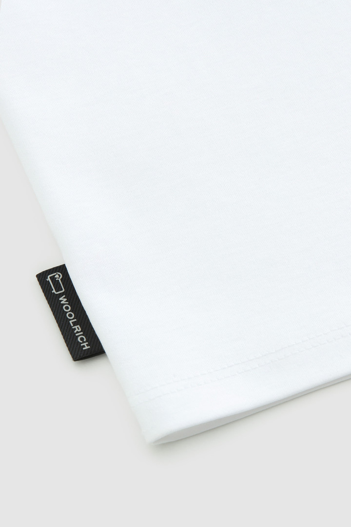 Stretch cotton t-shirt with embossed vintage logo White photo 6 | Woolrich