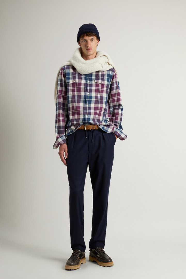 Flanellen overhemd van zuiver Madras-katoen met geruit patroon Meerkleurig photo 2 | Woolrich
