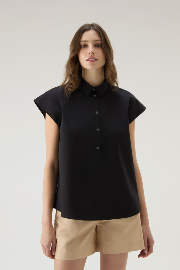 Popeline blouse van puur katoen Zwart photo 1 | Woolrich