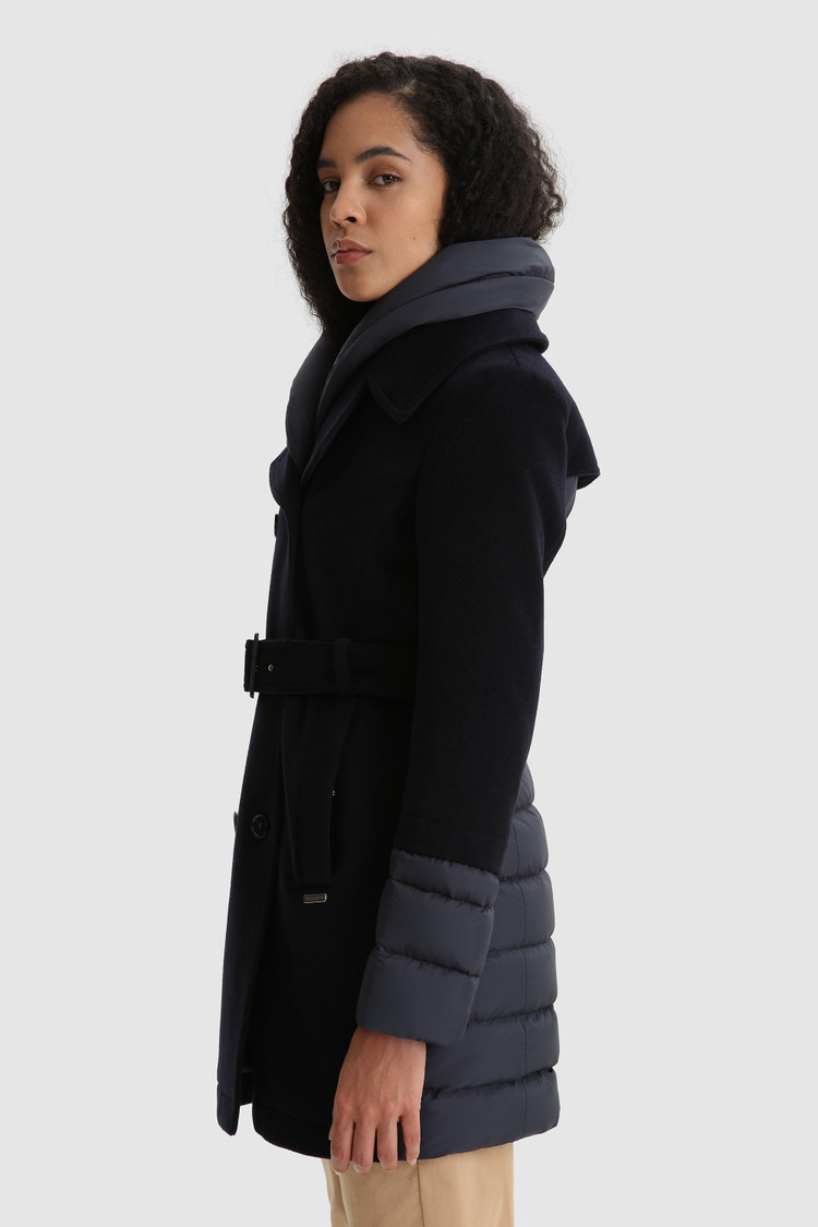 Trench-coat Kuna en laine mélangée italienne avec ceinture