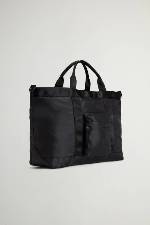 Tote Bag in Ripstop Nylon With Removable Shoulder Strap Black photo 2 | Woolrich