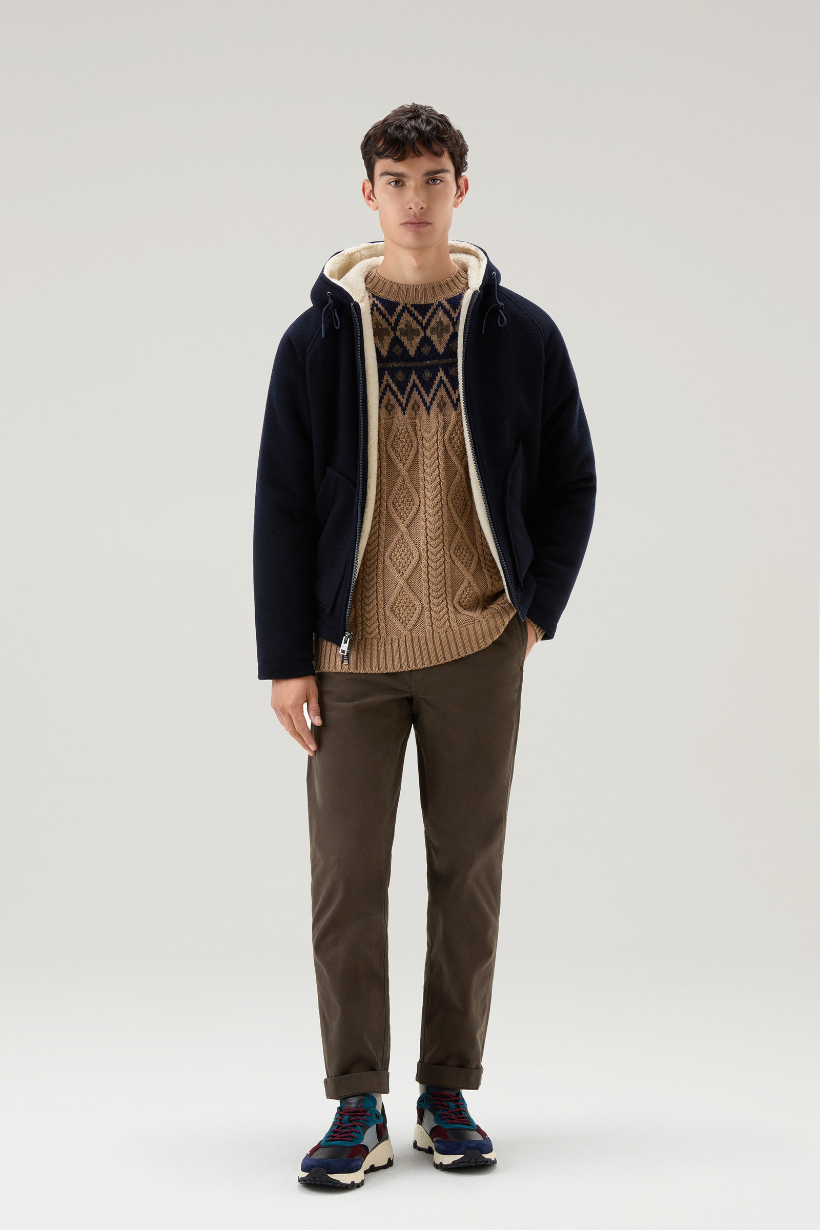 Fair-Isle-Pullover aus einer Wollmischung braun photo 2 | Woolrich