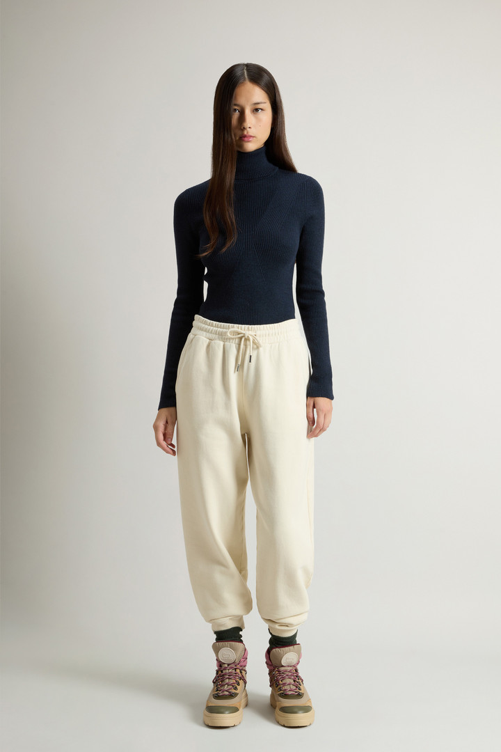 Pure Cotton Pants with Drawstring and Rear Pocket White photo 1 | Woolrich