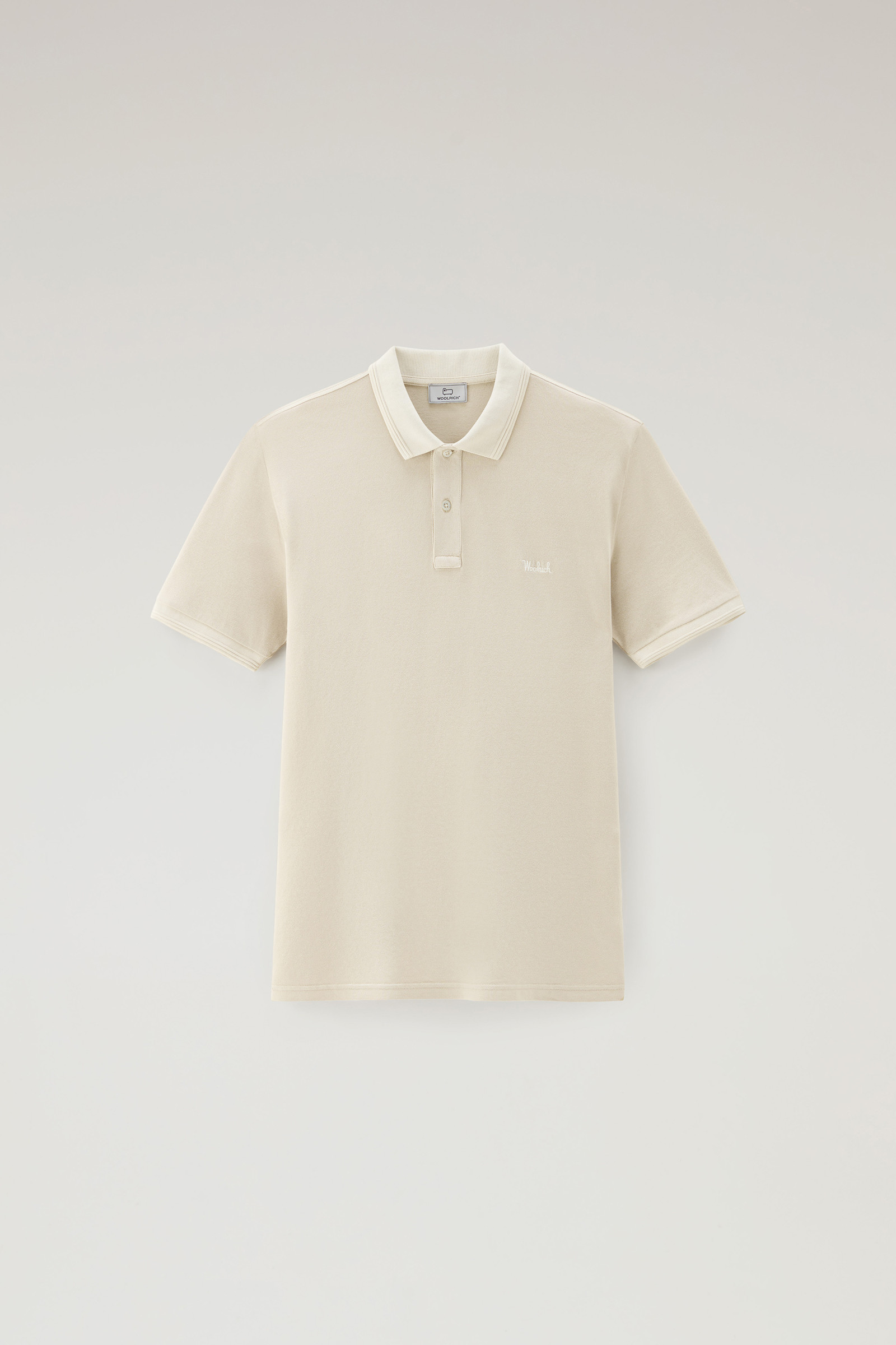 Mackinack Polo in Garment-Dye Stretch Cotton Piquet White photo 5 | Woolrich