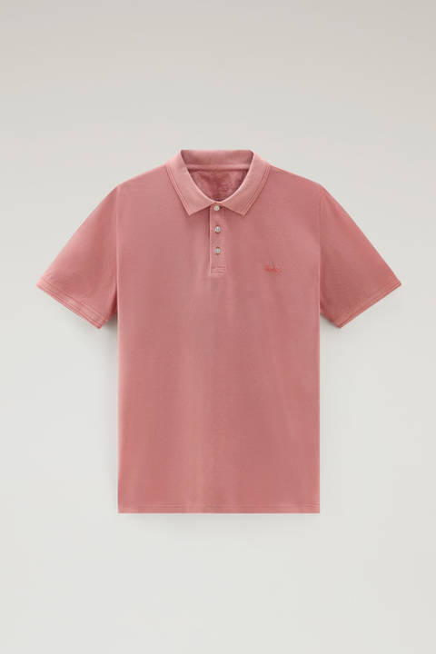 Garment-Dyed Mackinack Polo in Stretch Cotton Piquet Pink photo 2 | Woolrich