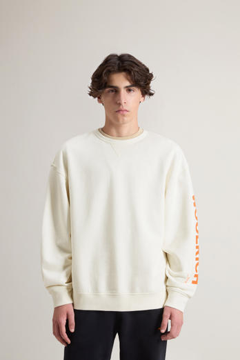 Sweater met ronde hals voor jongens van puur geborsteld katoen Wit photo 1 | Woolrich