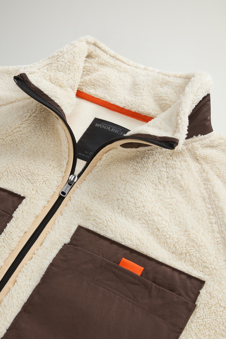 Sweatshirt aus Sherpa-Fleece mit kontrastierenden Besätzen by Todd Snyder Beige photo 8 | Woolrich