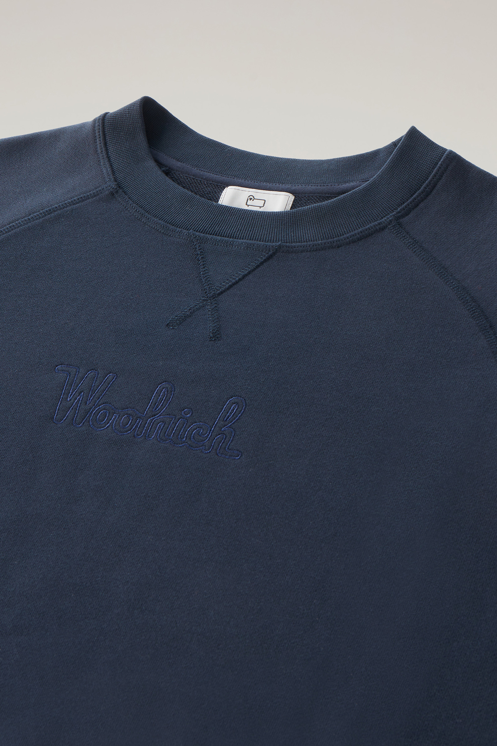 Sweat-shirt en pur coton avec manches trois-quarts bleu photo 6 | Woolrich