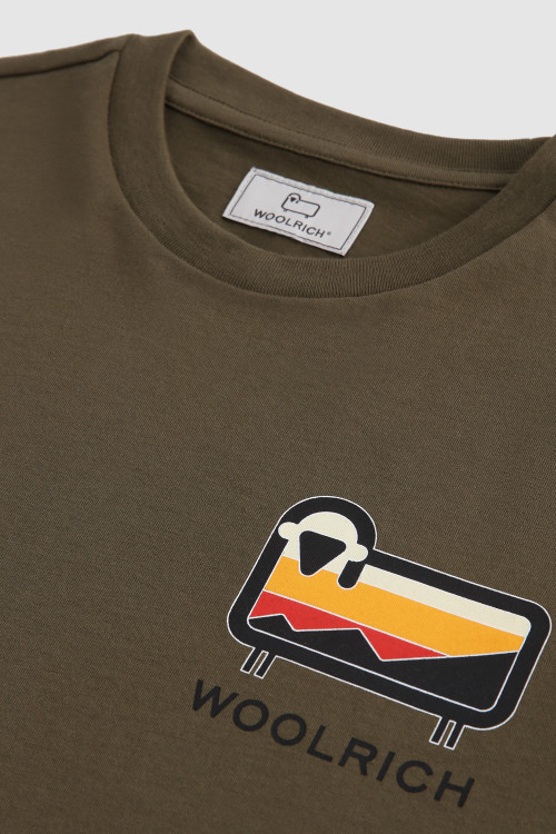Camiseta con el logotipo de la oveja para niño verde photo 2 | Woolrich