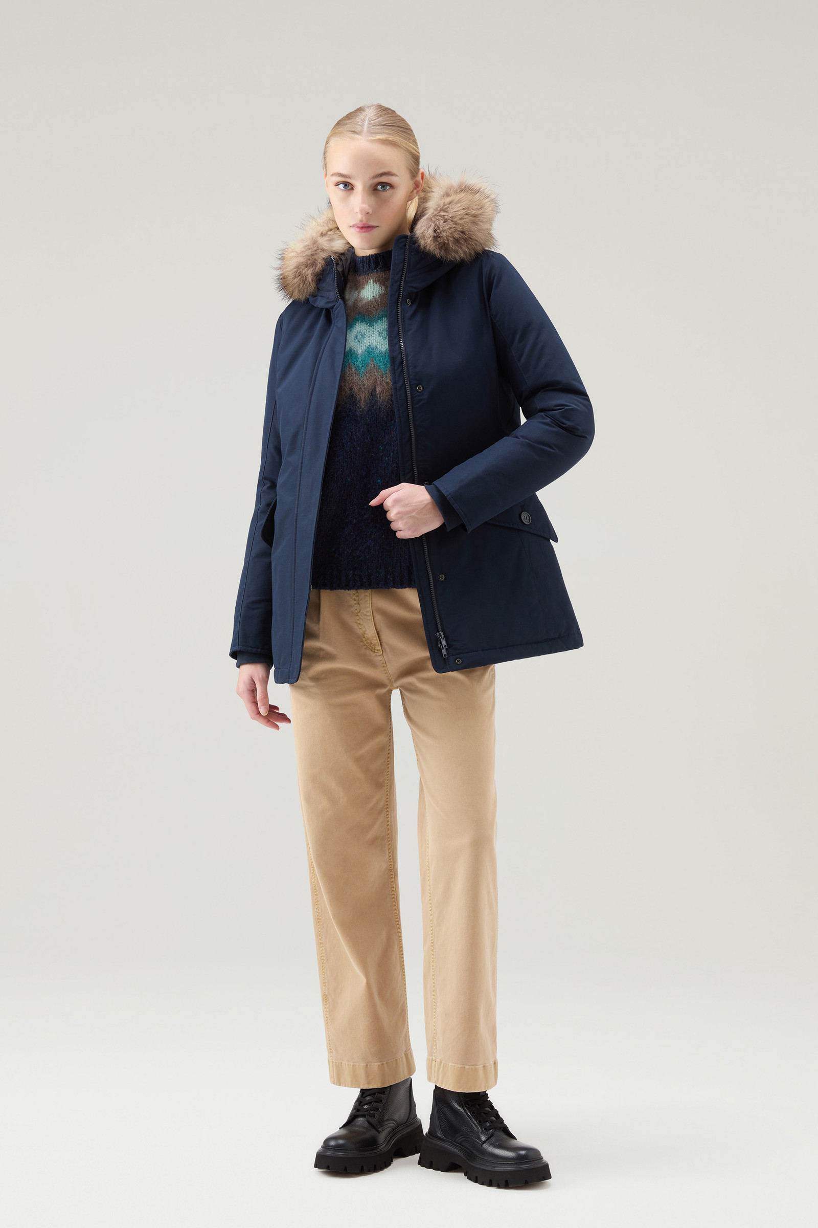 Gleeley Parka aus Ramar Cloth blau photo 2 | Woolrich