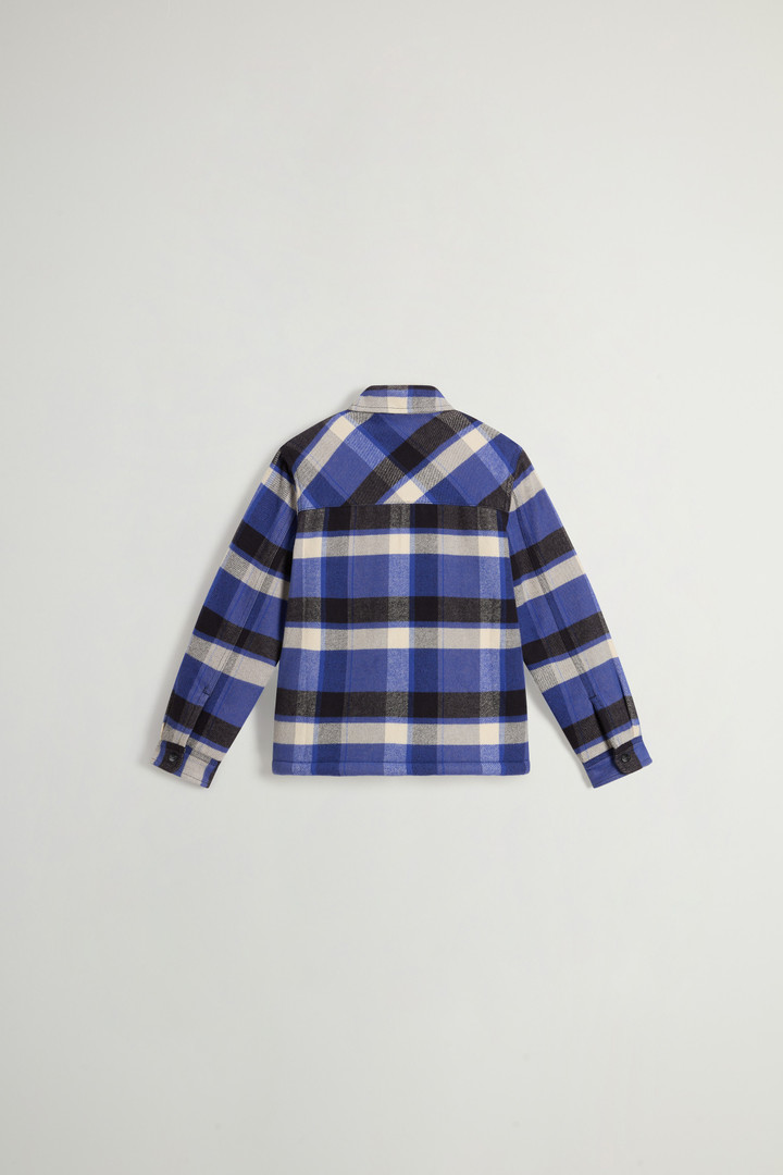 Boys' Flannel Overshirt with Checked Pattern Blue photo 2 | Woolrich