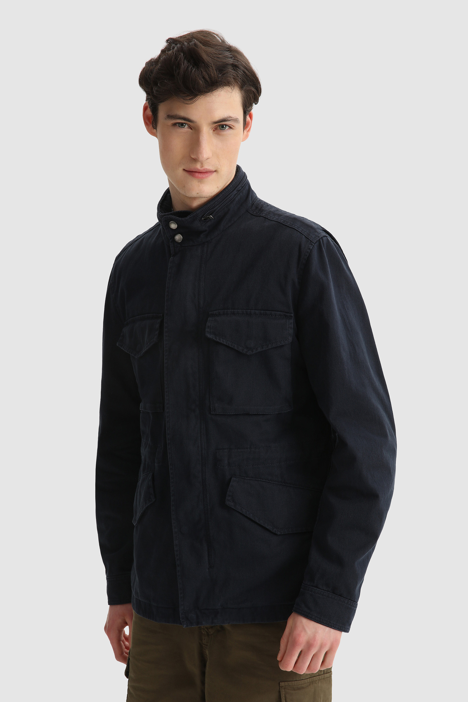 Pure Cotton Field Jacket Blue | Woolrich