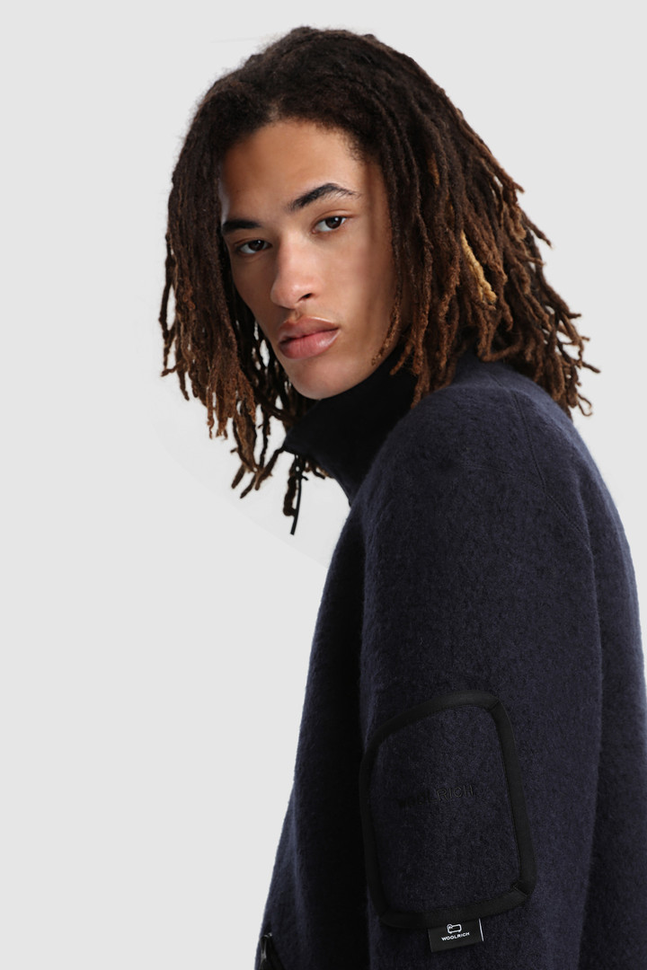 Leichter Terra-Melton Pullover mit durchgehendem Reißverschluß