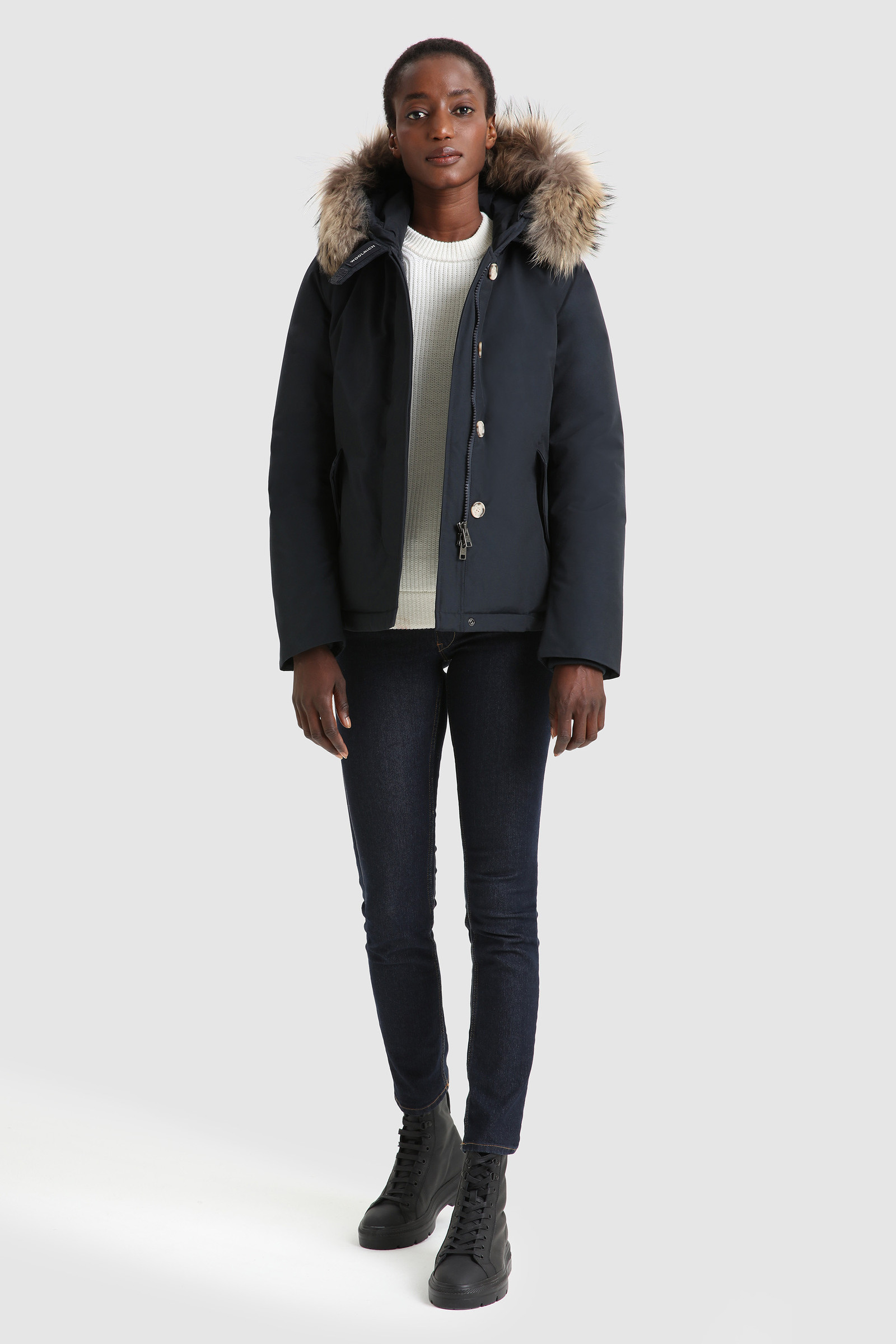Short Arctic Parka with Removable Fur Blue photo 2 | Woolrich