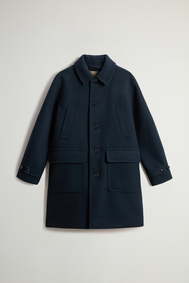 Melton Virgin Wool Blend Coat Blue photo 5 | Woolrich