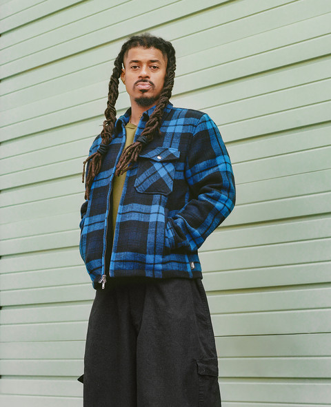 クリアランス WOOL CHECK SHIRT CHECK PURPLE- PURPLE SHIRT