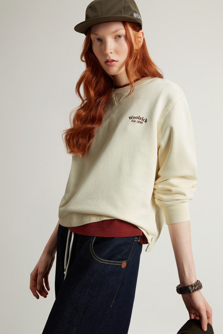 Crewneck Sweatshirt in Pure Cotton White photo 4 | Woolrich