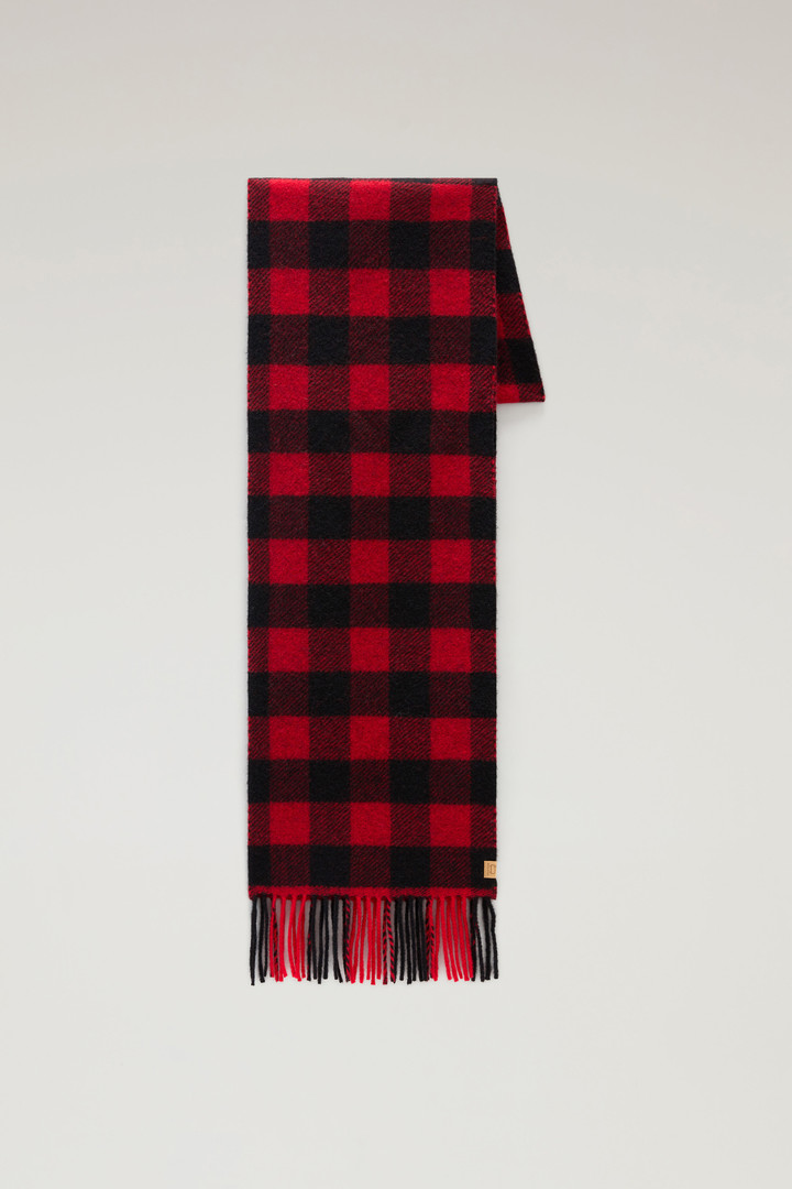 Woolrich Men Plaid Scarf in Wool Blend Red Size ONE