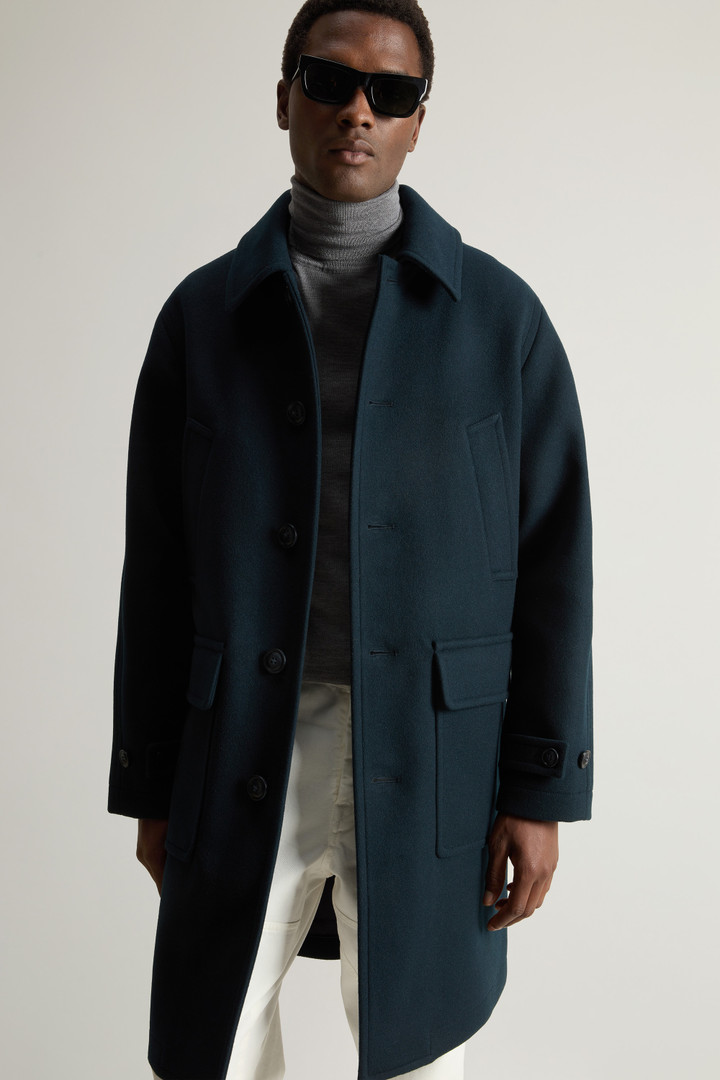 Melton Virgin Wool Blend Coat Blue photo 4 | Woolrich