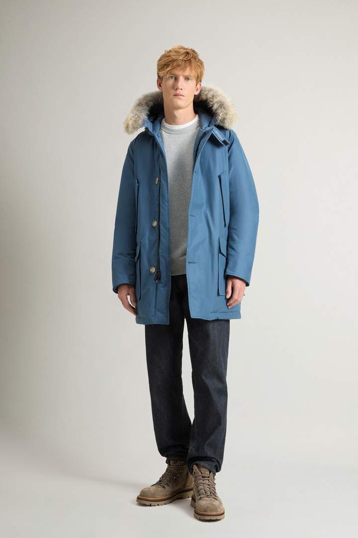 Arctic Parka in Ramar Cloth with Detachable Fur Trim Blue photo 2 | Woolrich