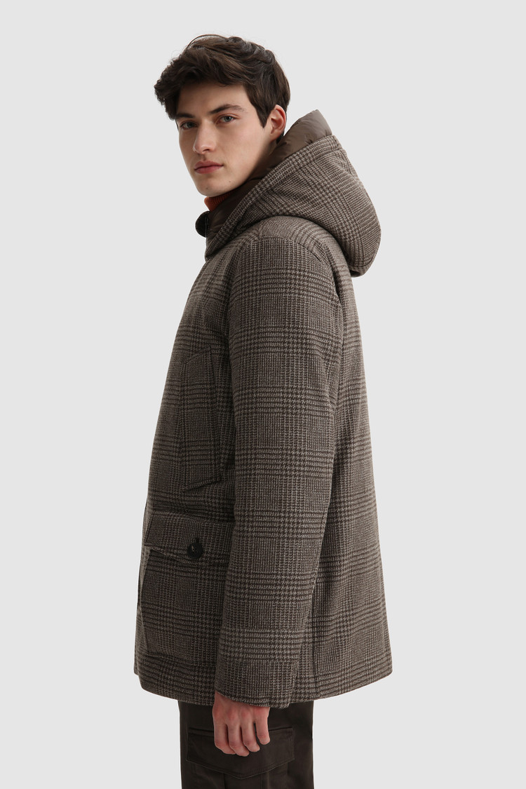 Luxury Arctic Parka in italian eco-wool crafted with a Loro Piana fabric