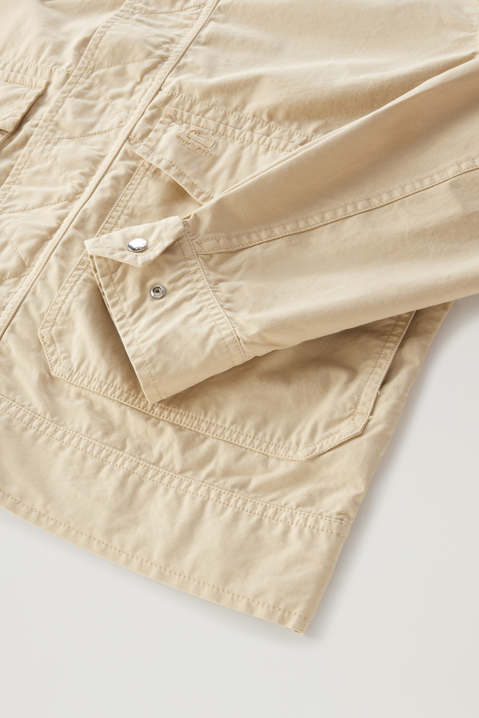 Garment-Dyed Crew Bomber Jacket in Pure Cotton Beige photo 7 | Woolrich