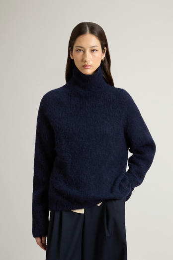Rollkragenpullover aus Alpaka-Wollmischung Blau | Woolrich