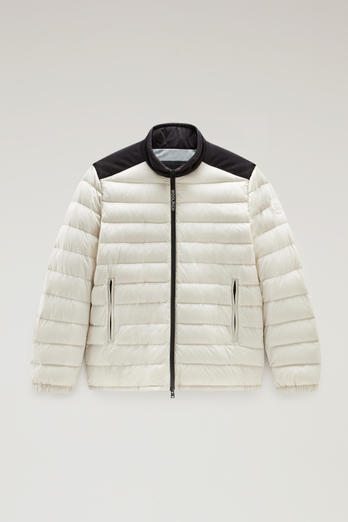 Bering Tech Lightweight Hybrid Down Jacket in Microfibre White | Woolrich