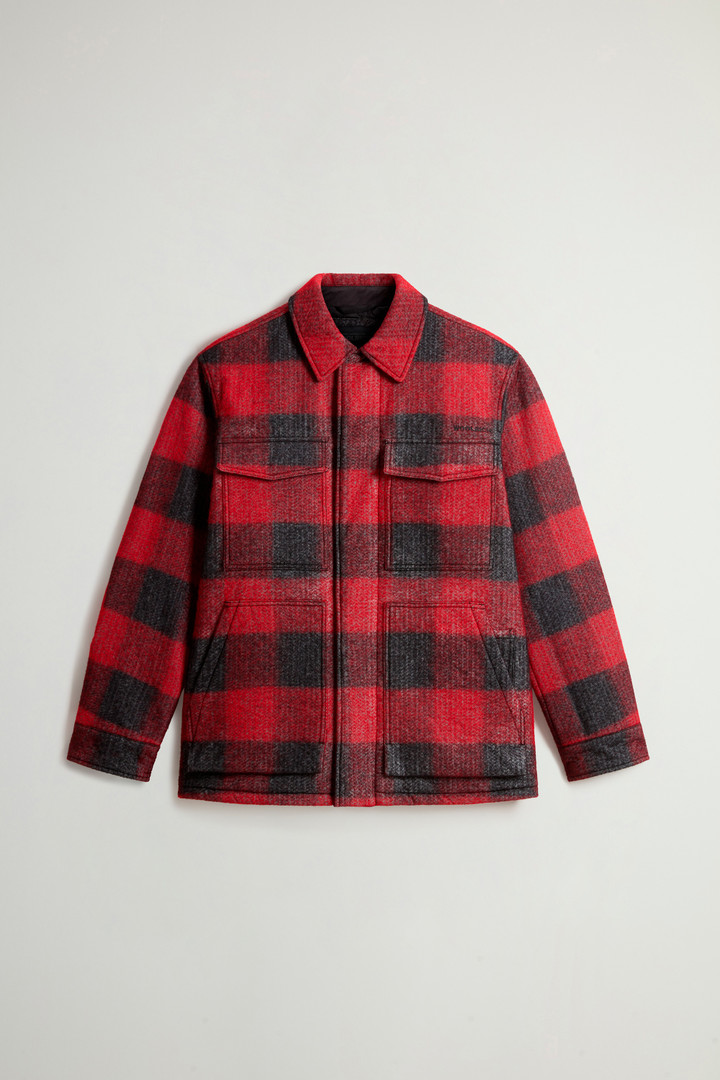 Overshirt in Italian Wool Blend with Checked Pattern by Todd Snyder Red photo 5 | Woolrich
