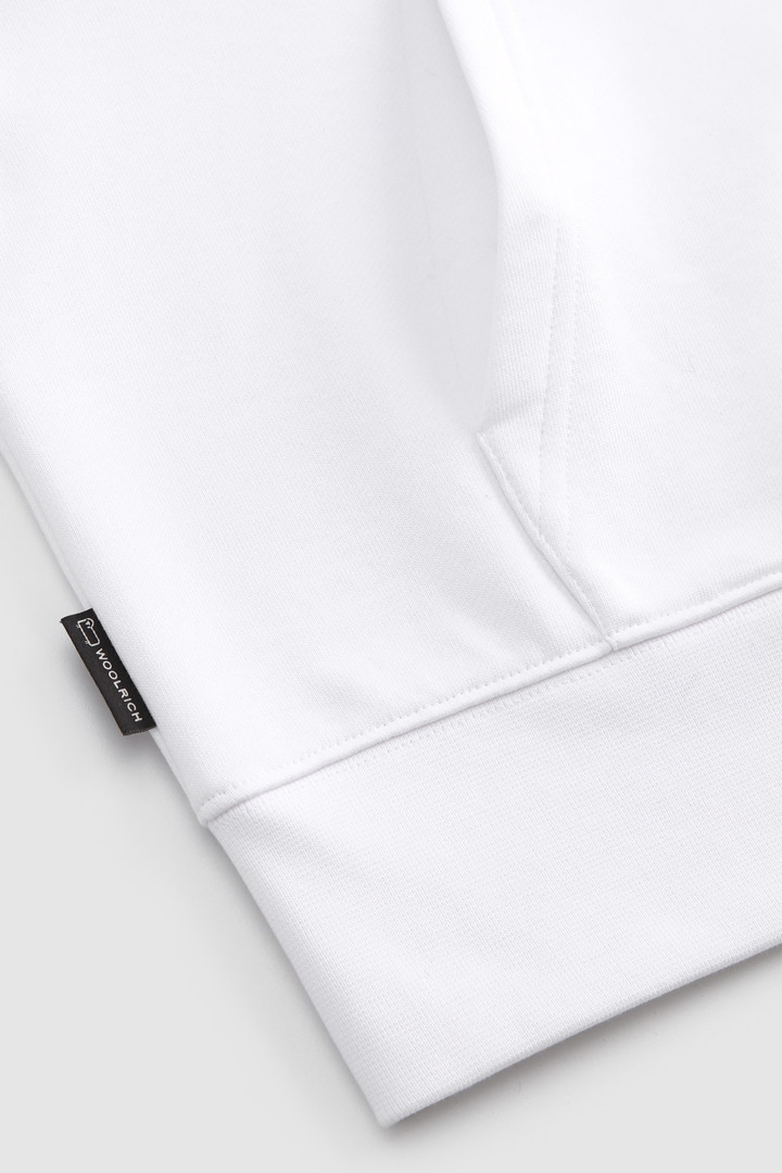 Fleece Hoodie with Embroidered Vintage Logo White photo 7 | Woolrich