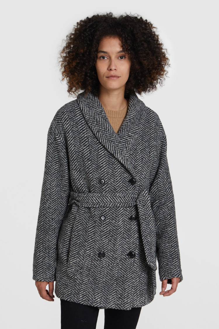 Belted wool coat