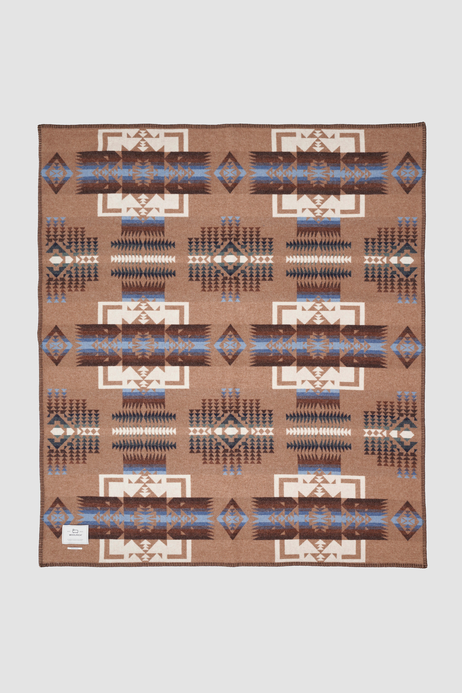 Archival Pattern Jacquard Pure Wool Blanket - Made in Italy White photo 4 | Woolrich