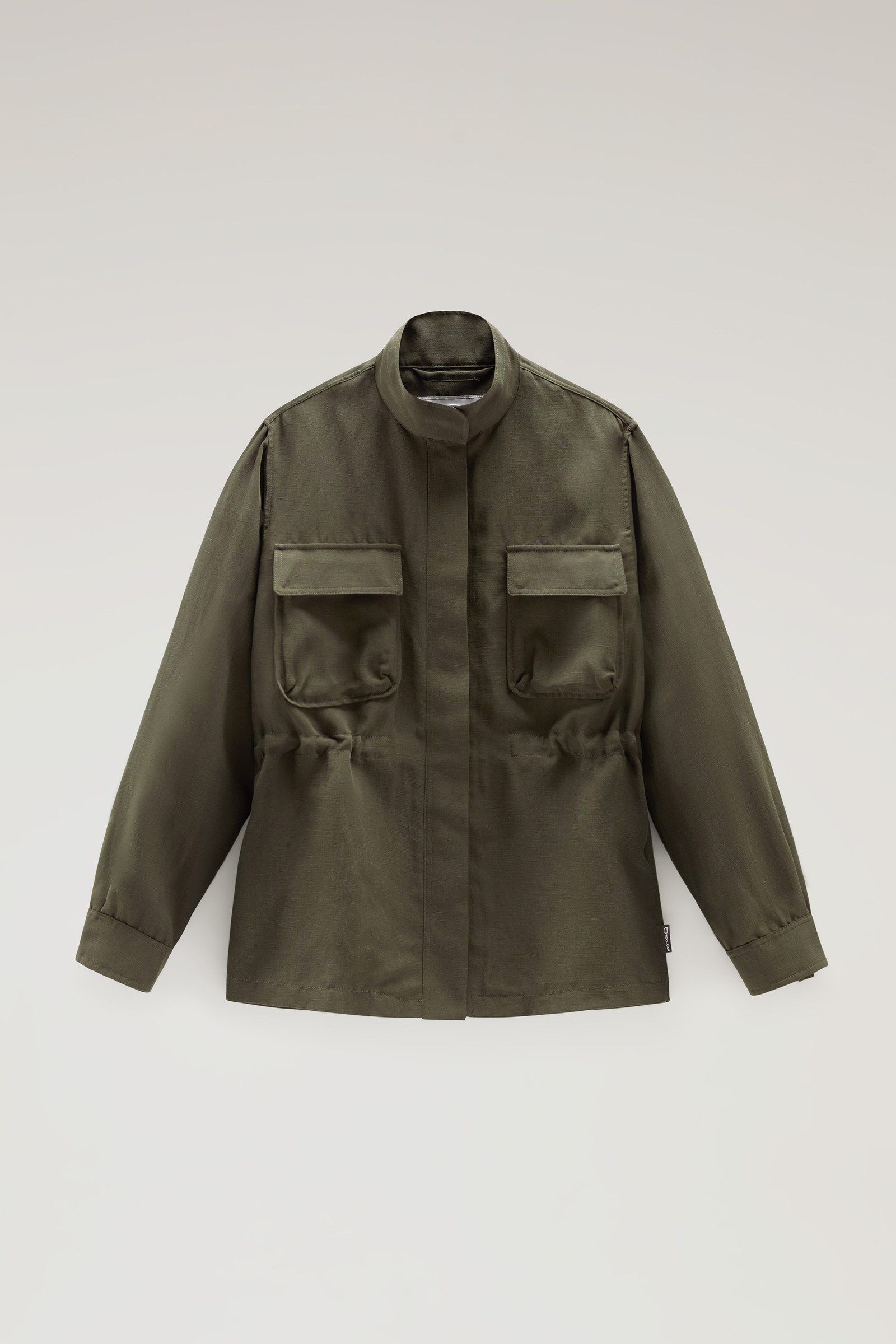 Utility Overshirt in Linen Blend Green photo 5 | Woolrich