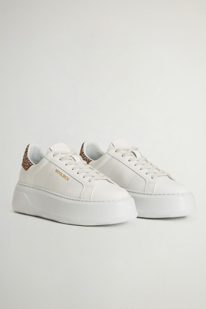 Chunky Court Sneakers in Leather White photo 2 | Woolrich