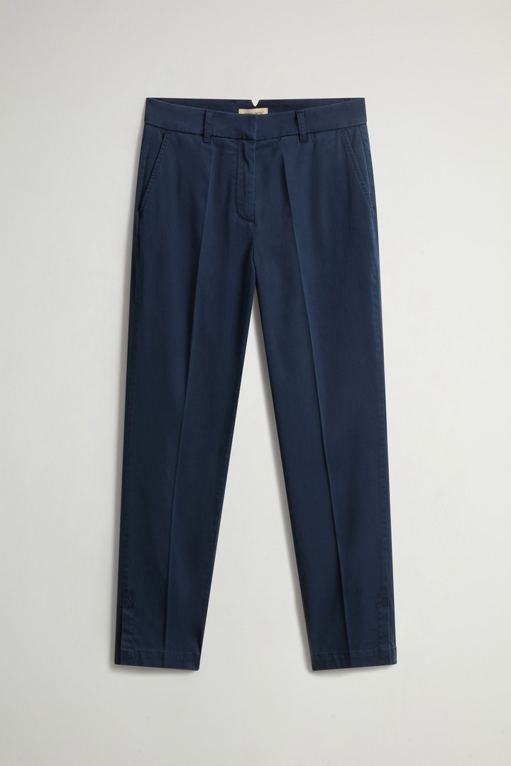 Chino Pants in Stretch Cotton Blend Blue photo 3 | Woolrich