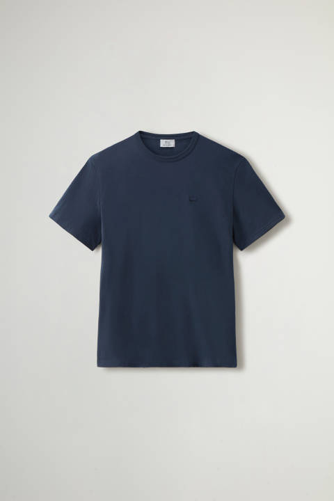T-Shirt Sheep aus reiner Baumwolle mit Patch Blau photo 2 | Woolrich
