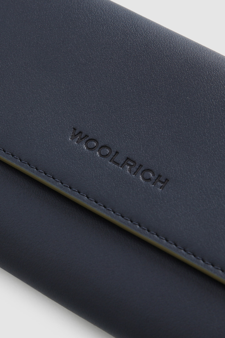 Portefeuille en cuir bleu photo 4 | Woolrich