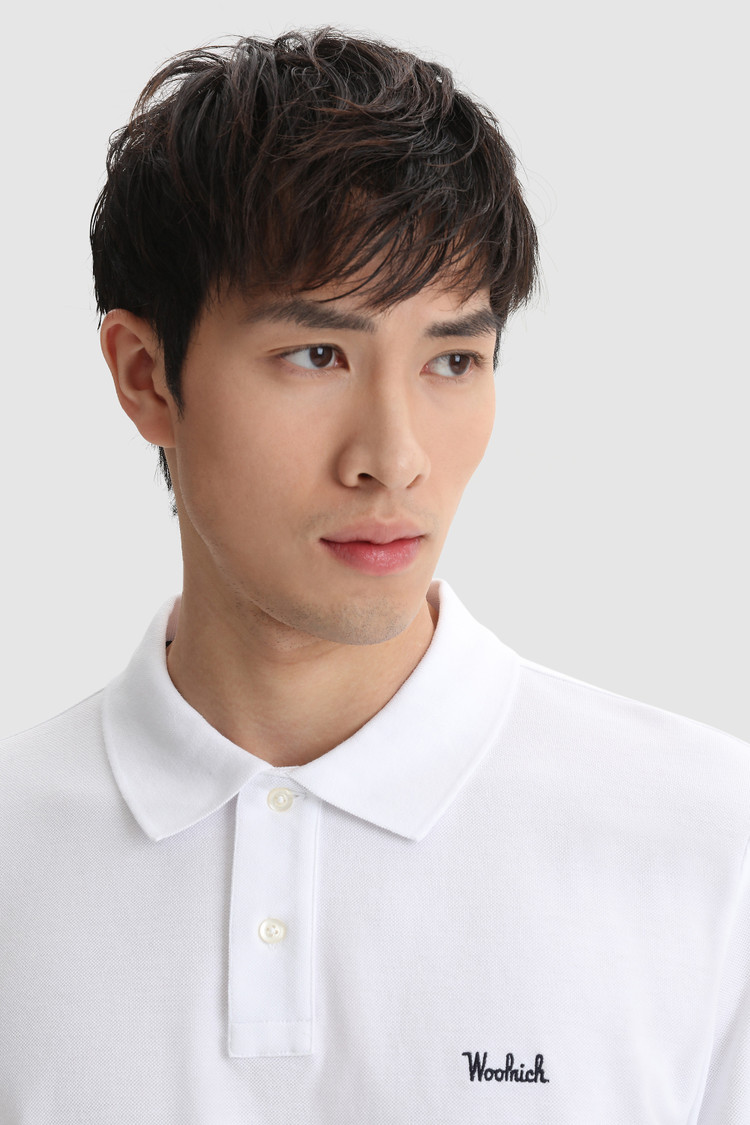 Pure cotton long-sleeve polo
