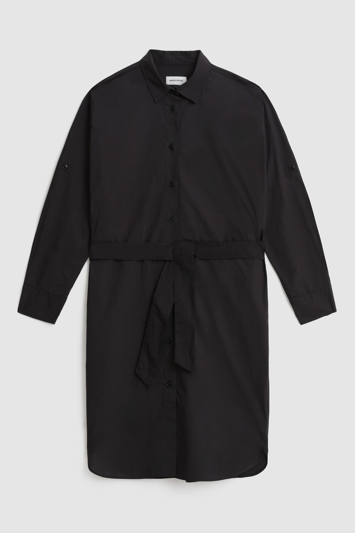 Popeline belted dress