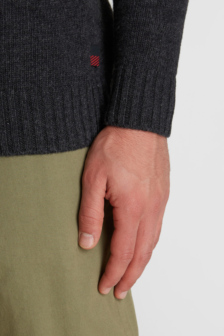 Color-block woolen coltrui