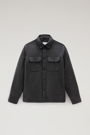 Alaskan Padded Overshirt in Recycled Italian Wool Blend Gray | Woolrich