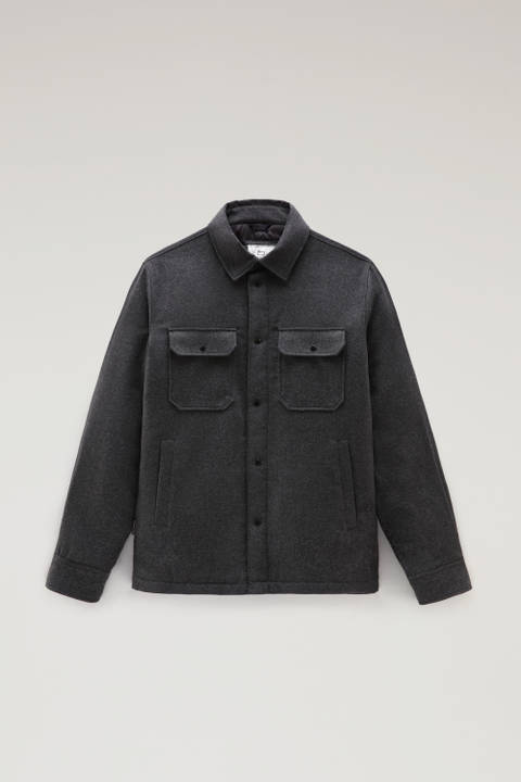Alaskan Padded Overshirt in Recycled Italian Wool Blend Gray photo 2 | Woolrich