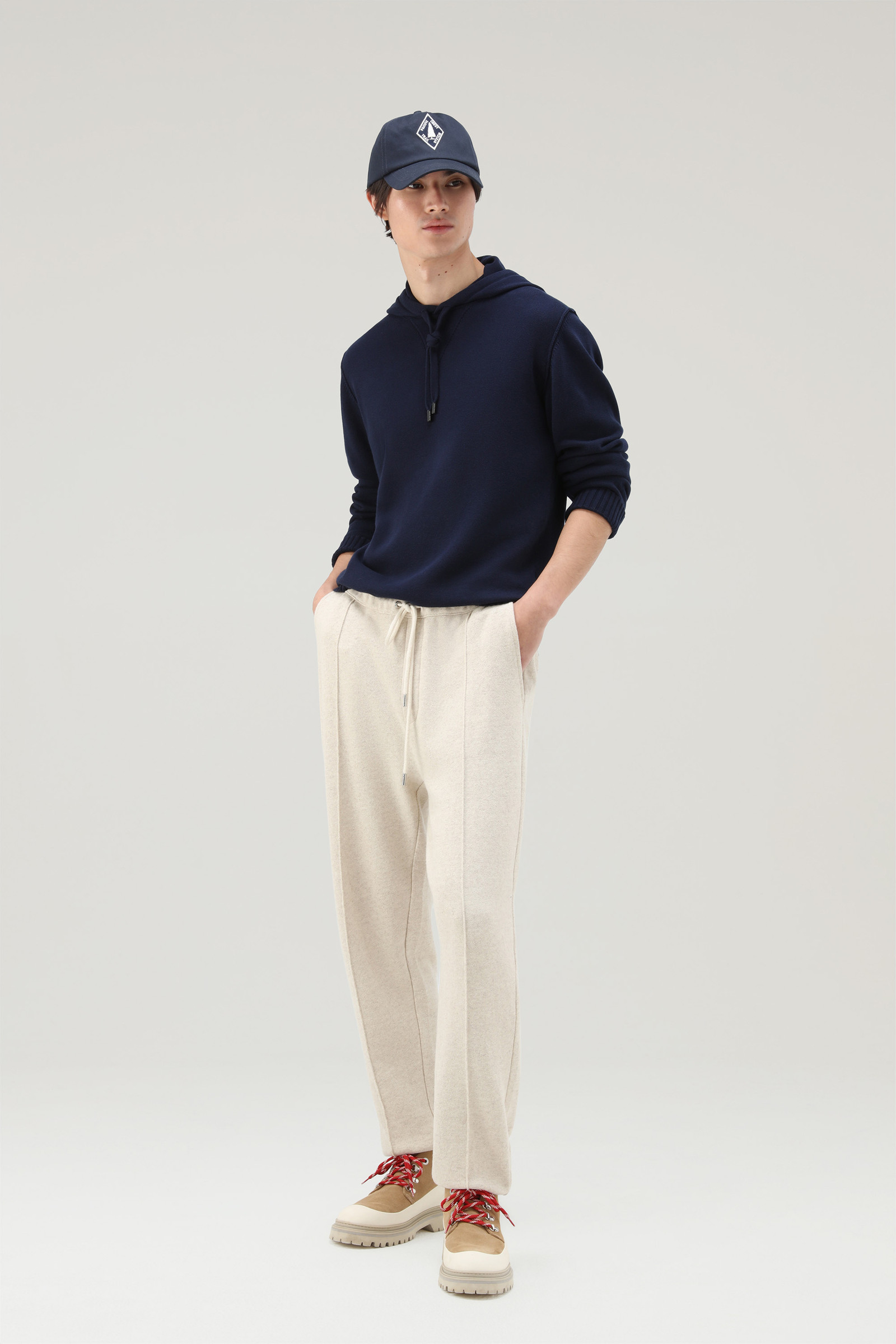 Maglia con cappuccio in puro cotone blu photo 2 | Woolrich