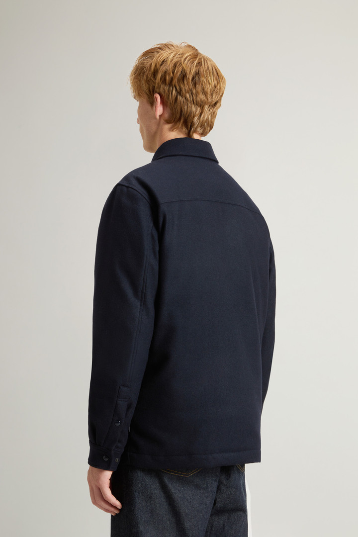 Alaskan Padded Overshirt in Melton Italian Wool Blend Blue photo 3 | Woolrich