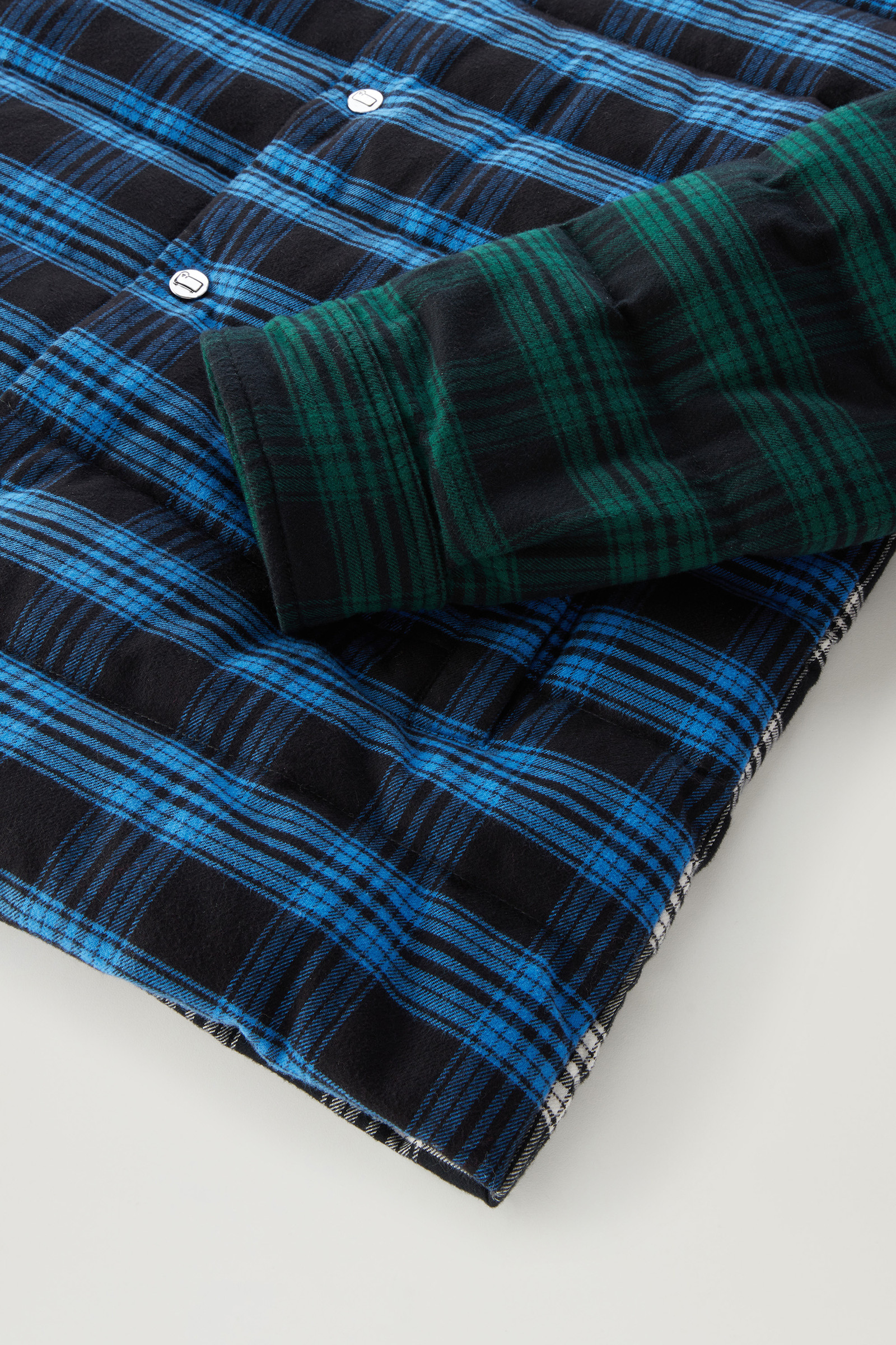 Padded Check Patchwork Overshirt Blue photo 8 | Woolrich