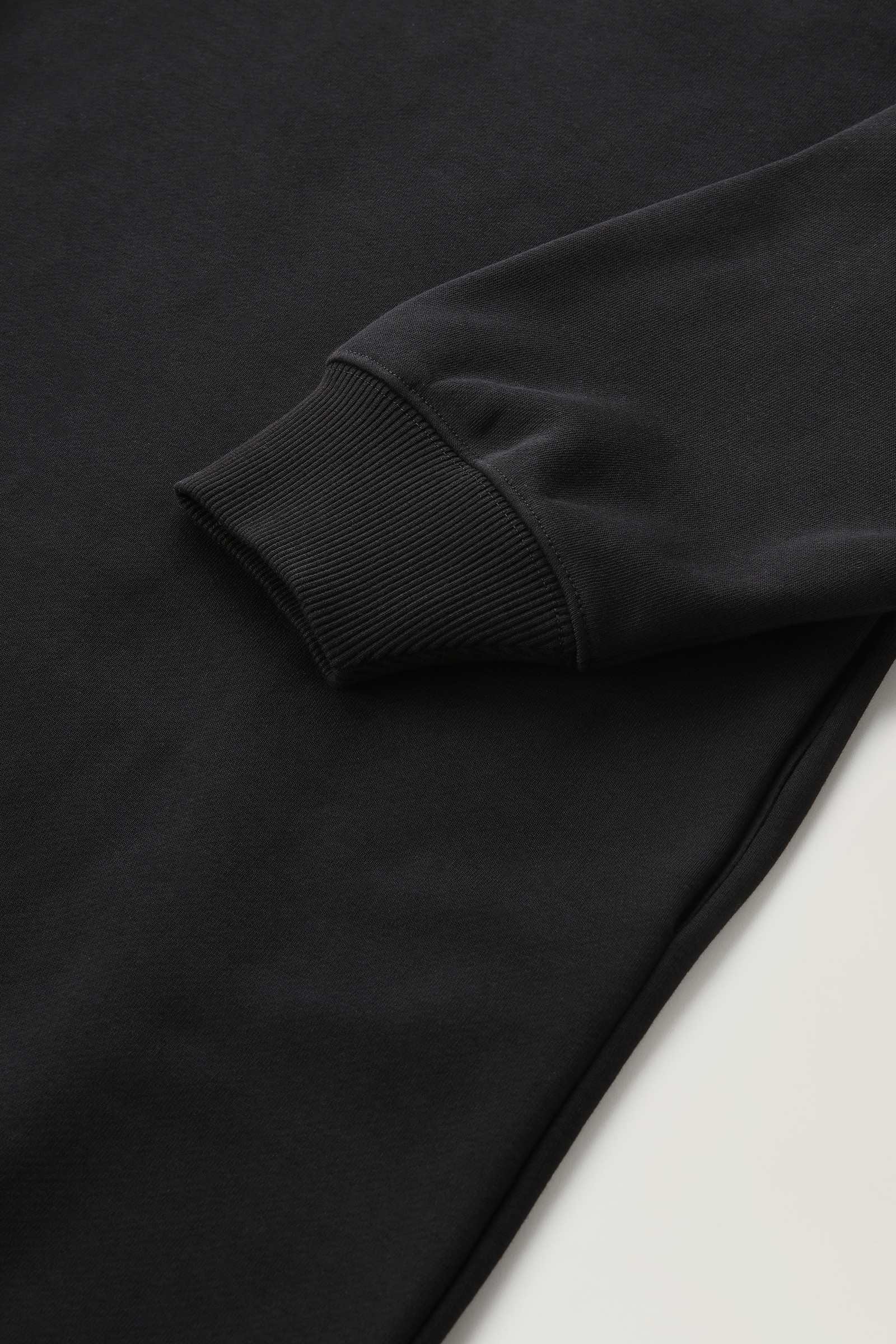 Lange jurk van katoenfleece met capuchon zwart photo 8 | Woolrich